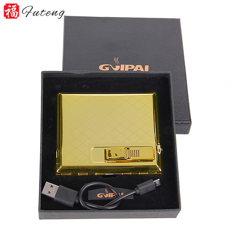 High Quality Gold Color Futeng Durable Use Wholesale Lighter Cigarette Cases