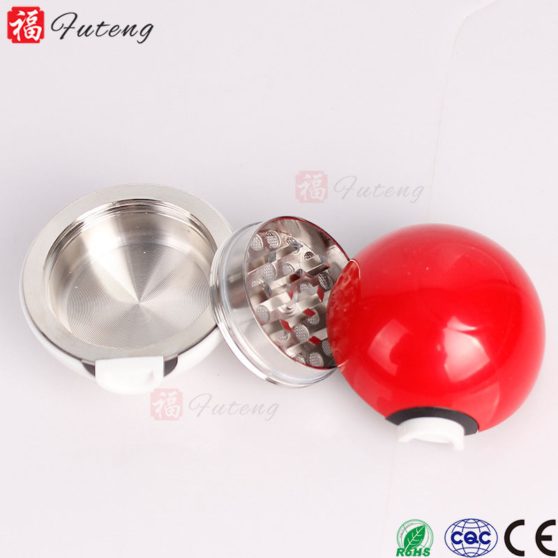 55mm Popular Zinc Pokemon 3 Parts Wholesale Pokeball Grinder Herbal Pokemon Grinder