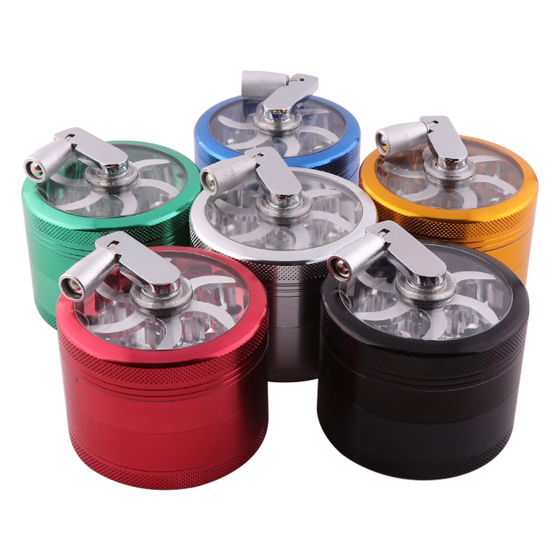 Futeng 4 layers Custom Tobacco Herb Grinder 63 mm  Custom  Aluminum Manual Smoke Tobacco Grinder Crusher