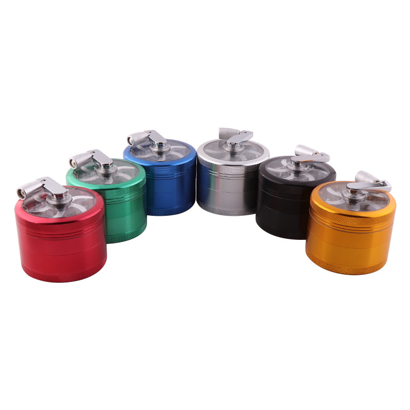 Futeng 4 layers Custom Tobacco Herb Grinder 63 mm  Custom  Aluminum Manual Smoke Tobacco Grinder Crusher