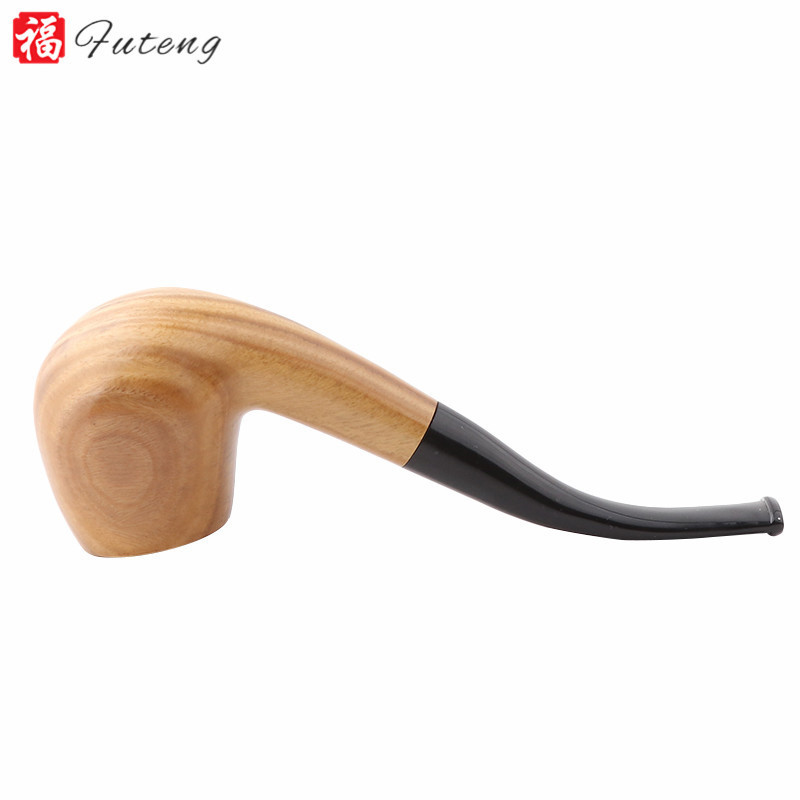 Futeng new durable green sandalwood wood smoking pipe tobacco pipes for smoking with acrylic pipe stem