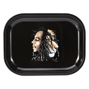 Futeng 18*14CM Metal tobacco rolling trays wholesale custom logo high quality tobacco smoking tray accessories