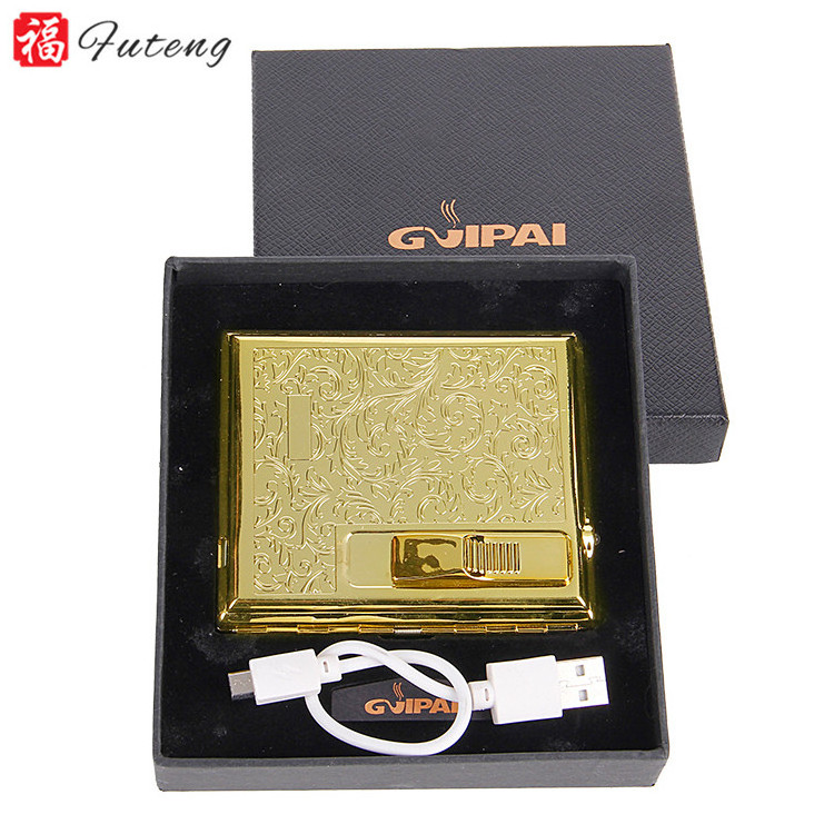 High Quality Gold Color Futeng Durable Use Wholesale Lighter Cigarette Cases