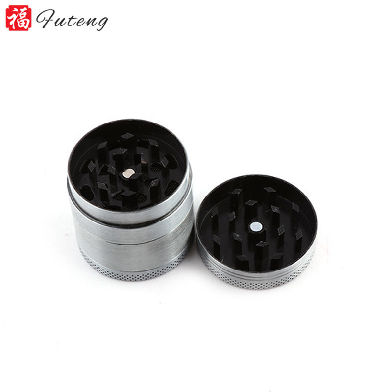 Futeng wholesale small 4 layers metal dry herb grinder 40mm 4 parts zinc alloy custom logo tobacco spice grinder for herb