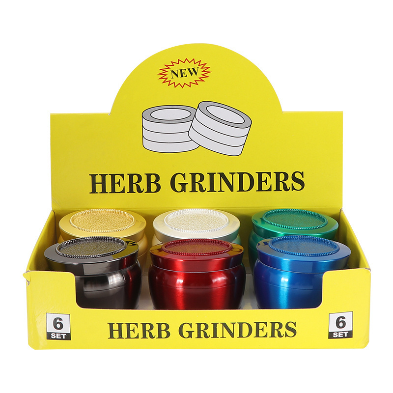 New novelty zinc alloy metal herb grinder parts 63mm 2.5 inch wholesale tobacco 4 layer large mill herb grinder for smoking