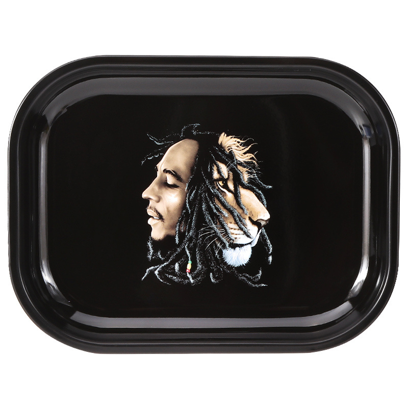 Futeng 18*14cm Metal tin custom printed rolling tray tobacco smoking rolling tray wholesale serving trays