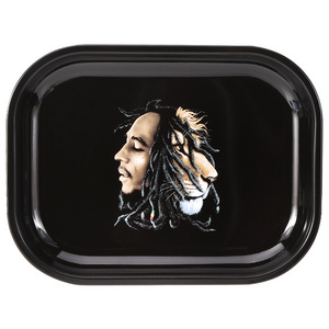 Futeng 18*14cm Metal tin custom printed rolling tray tobacco smoking rolling tray wholesale serving trays