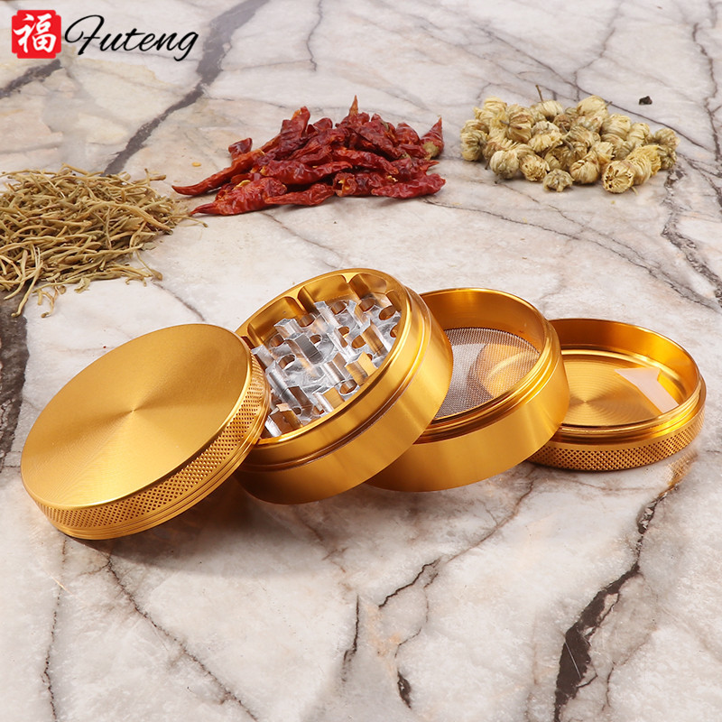 Futeng 63mm grinders herbal tobacco Larger CNC Tobacco Grinder Fashionable aluminium 4 Parts Herb Grinder