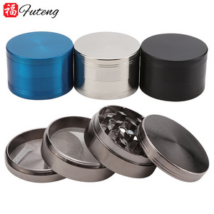 Futeng Custom Logo 4 Parts 63mm Herb Grinder Zinc Alloy Tobacco Metal Grinder for Herb Dry Spice Crusher Wholesale