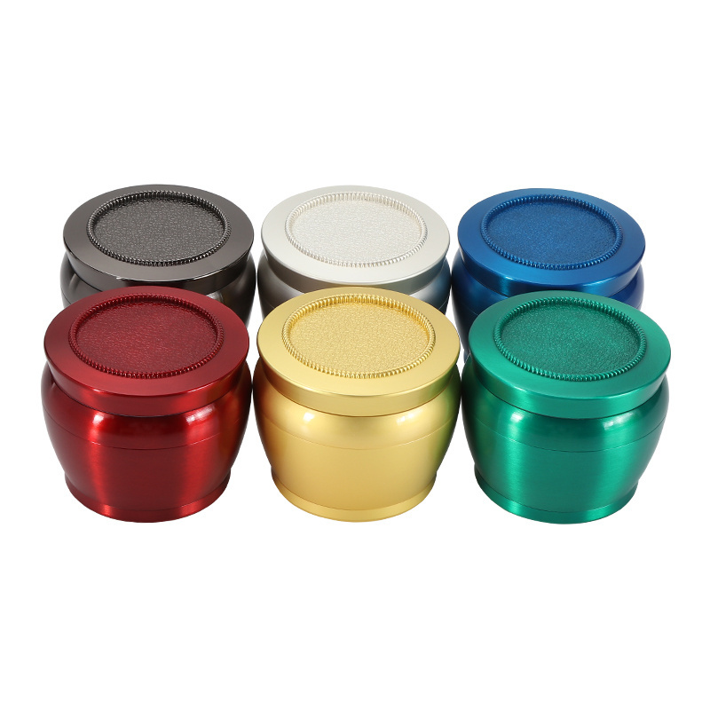 New novelty zinc alloy metal herb grinder parts 63mm 2.5 inch wholesale tobacco 4 layer large mill herb grinder for smoking