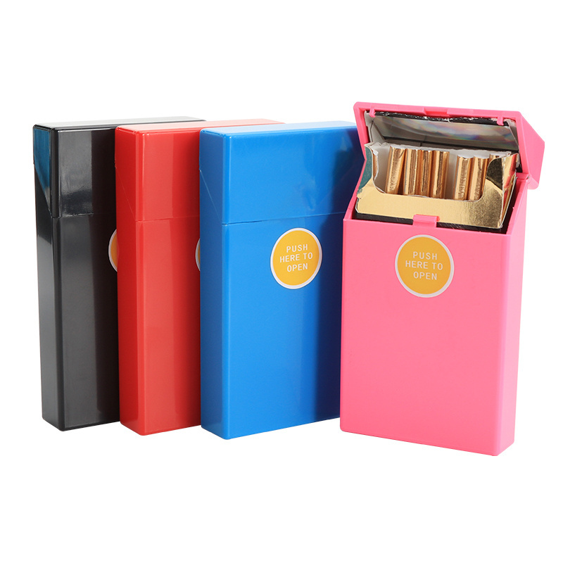 New women plastic cigarette case slim for ladies colorful blank cigarette boxes smoking accessories