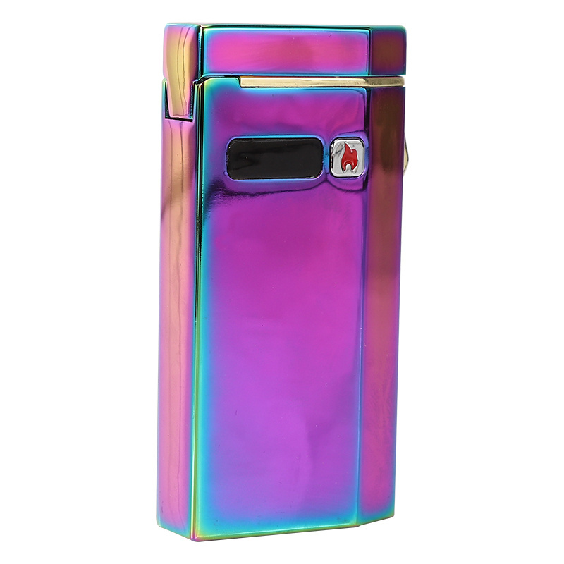 Hot Selling New LED Battery Display Custom Metal Windproof Electronic Custom Logo Electric Cigarette Lighter