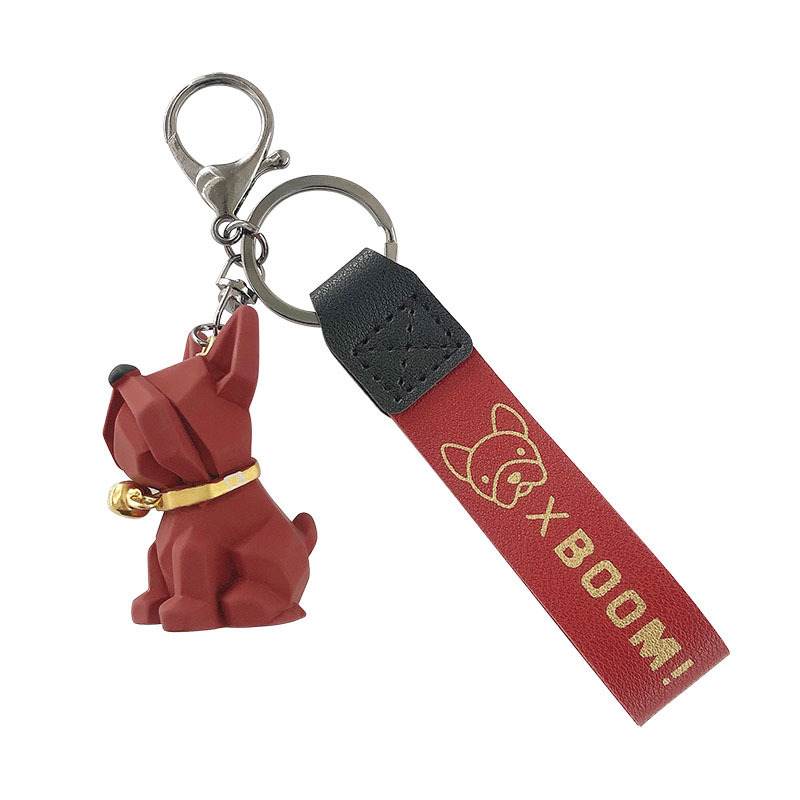 Fashion resin french bulldog keychain colorful dog keychains animal key chain for bag charm key chain accessories