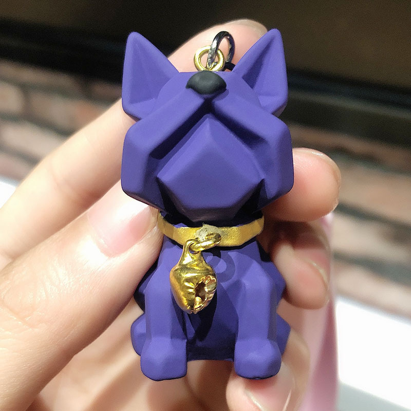 Fashion resin french bulldog keychain colorful dog keychains animal key chain for bag charm key chain accessories