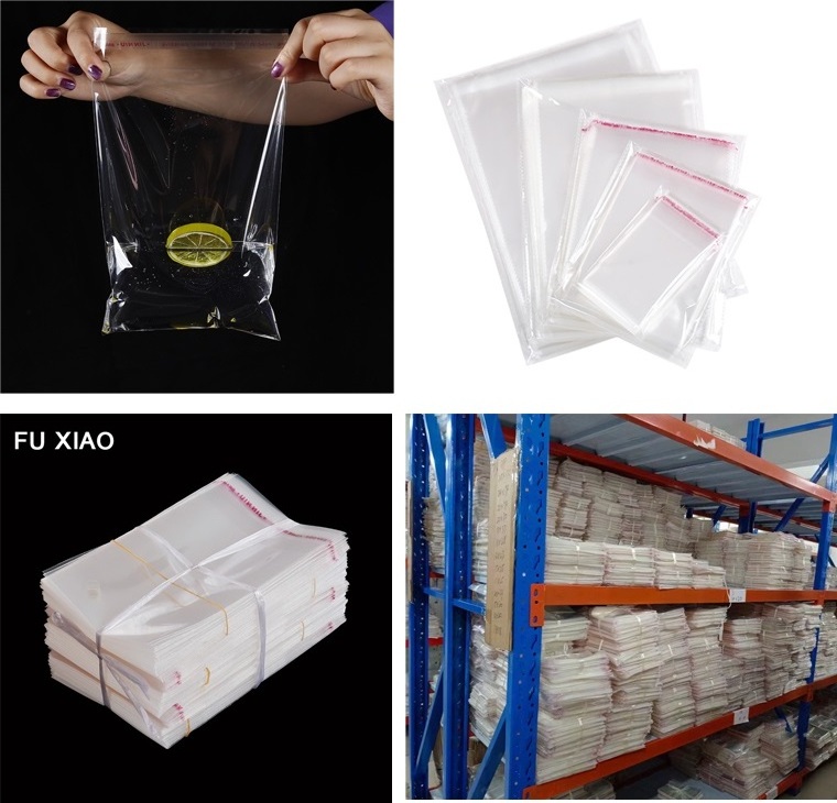 100pcs/adhesive Printed Opp Bags Bread Packing Bag for Socks for Socks Square Clear Seal Self Adhesive Plastic Packaging CN;ZHE