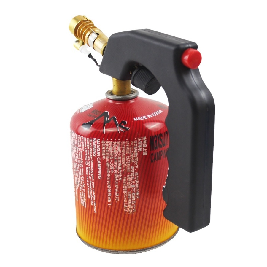 Portable brass torch lighter, outdoor camping flame gun for gas butane torch welding of gas-free tanks