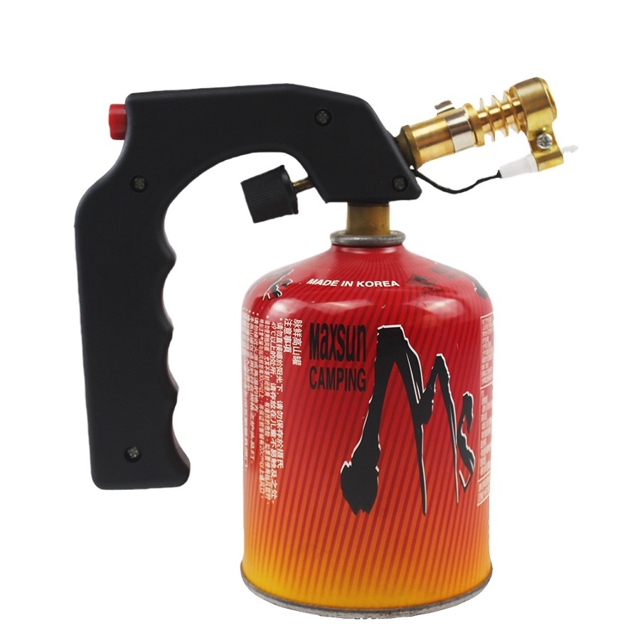 Portable brass torch lighter, outdoor camping flame gun for gas butane torch welding of gas-free tanks