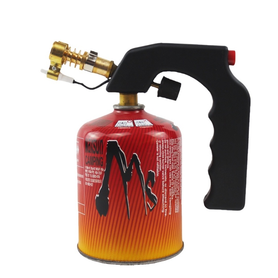 Portable brass torch lighter, outdoor camping flame gun for gas butane torch welding of gas-free tanks