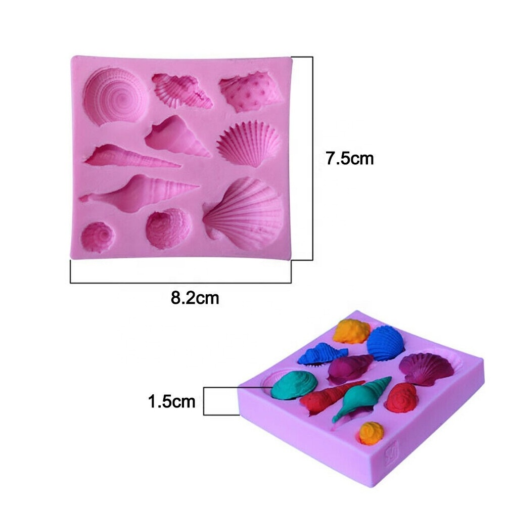 3D Shells Silicone Chocolate Mould Cake Molds Seashell Liquid Beach Fondant Fondant three-dimensional shell conch silicone mold