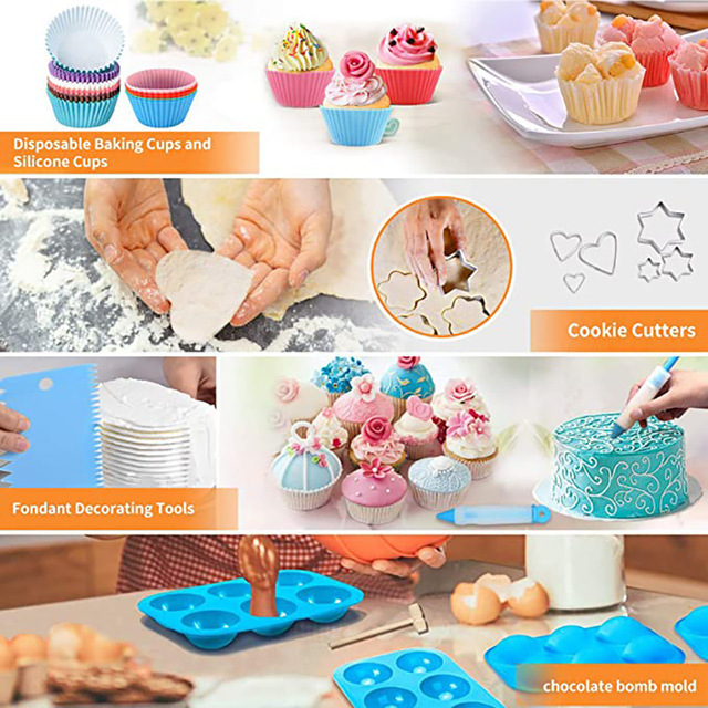 236pcs Decorating Supplies Cake tool Kit cake decorating mold cake baking decorating accessories tool set with Storage Box