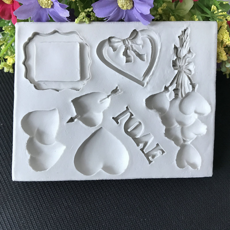 Fondant cake silicone mold Valentine's Day love decoration baking handmade soap silicone model tool Love Heart Balloon