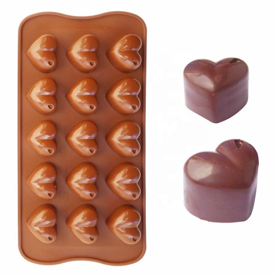 Chocolate Mould Silicone Mold Cake Ice Candy Cookie Love Heart Jelly 15 hole heart shaped chocolate mold Heart shaped silicone