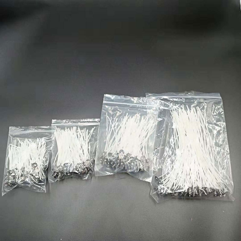 Bag of 100 Candle Wick Pre Waxed With Sustainers Cotton DIY Candle Making Tool Tightly woven smokeless wax core