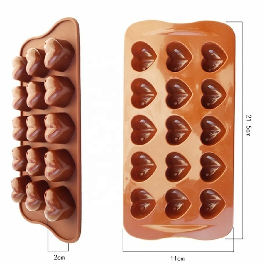 Chocolate Mould Silicone Mold Cake Ice Candy Cookie Love Heart Jelly 15 hole heart shaped chocolate mold Heart shaped silicone