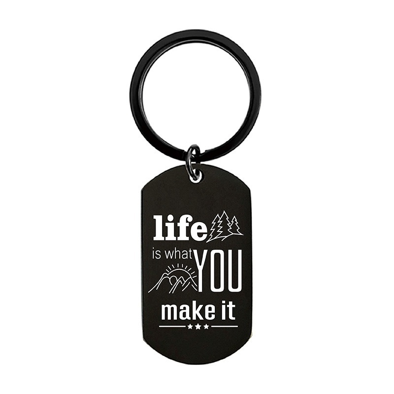 Ywganggu Custom Keyholder Keychains Stainless Steel Keychain For Engraving Stainless Steel Hopeful Encorage Metal Key Ring