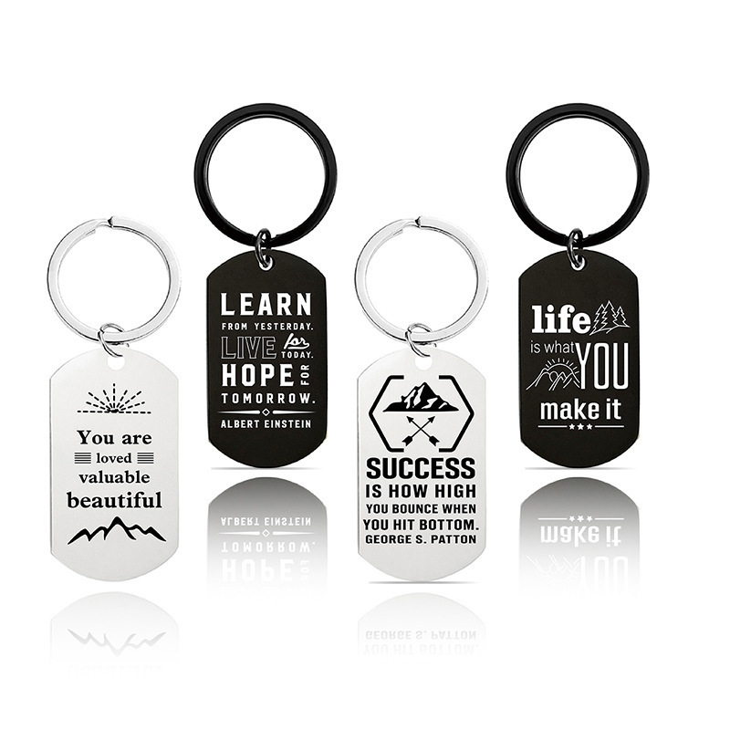 Ywganggu Custom Keyholder Keychains Stainless Steel Keychain For Engraving Stainless Steel Hopeful Encorage Metal Key Ring