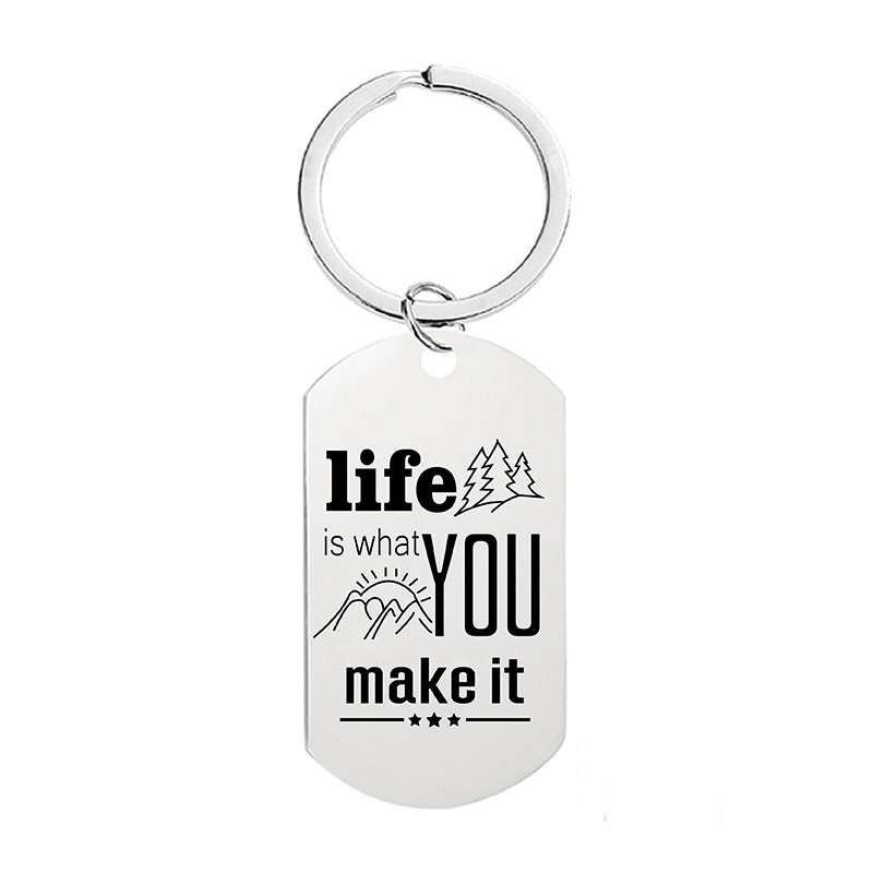 Ywganggu Custom Keyholder Keychains Stainless Steel Keychain For Engraving Stainless Steel Hopeful Encorage Metal Key Ring