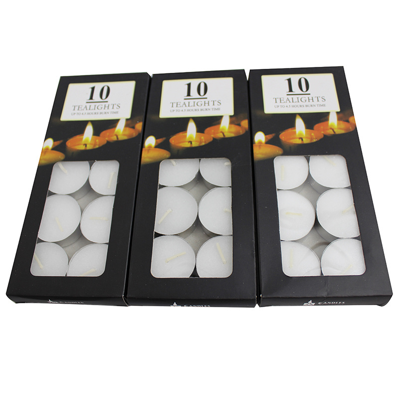 Hot Sale Black Box Press  Home Decoration Sustainable Luxury Fragrant Bean Wax Festivals Paraffin Wax Tea Light Candles