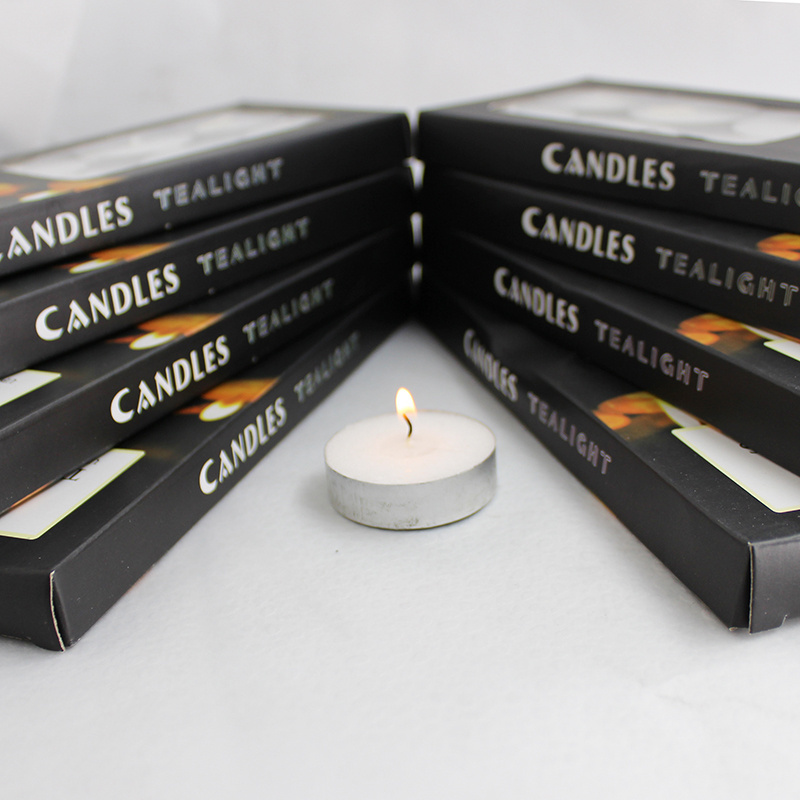 Hot Sale Black Box Press  Home Decoration Sustainable Luxury Fragrant Bean Wax Festivals Paraffin Wax Tea Light Candles