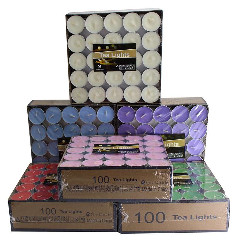 Wholesale 100 Pack 2 hours 4 hrs 6 hrs 8 hrs Burning Time Pouring Tealight Candles for Festival Dating Party Boil