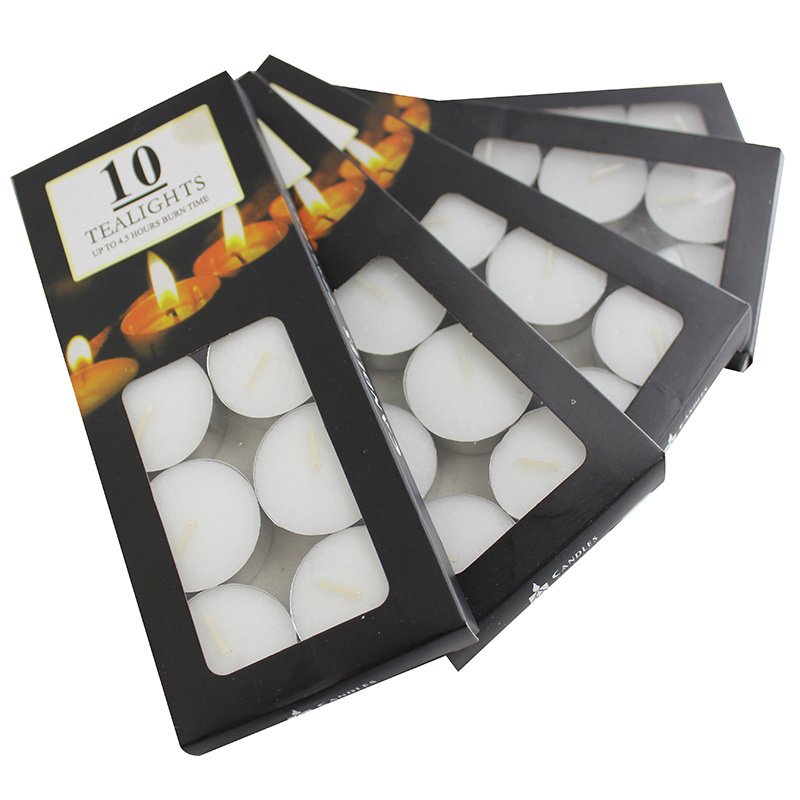 10 White Tea Light Candles Superior Quality Unscented Non-toxic - 8 Hours Burn Tealight