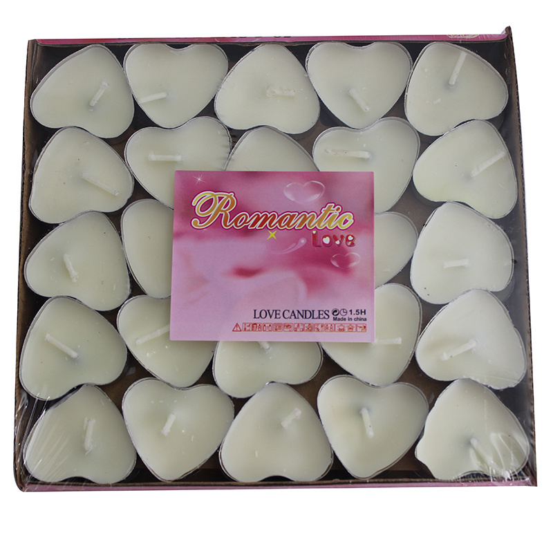 2hrs Wholesale Heart Shape Unscented Good Quality Paraffin Free Natural Tea Light Colorful Tea Candles for Diwali Festival