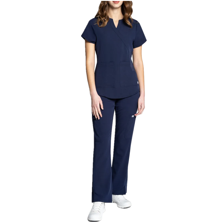 Stretch Soft Nurse Uniforms Hospital Fashion Navy Blue Hospital Uniforms With Scrub Suit For Women