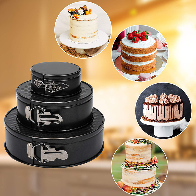 Round multi-layer cake non-stick perfore baking tray Set 5 sets of carbon steel bake pan mould 4/7/9 inch baking trays for oven