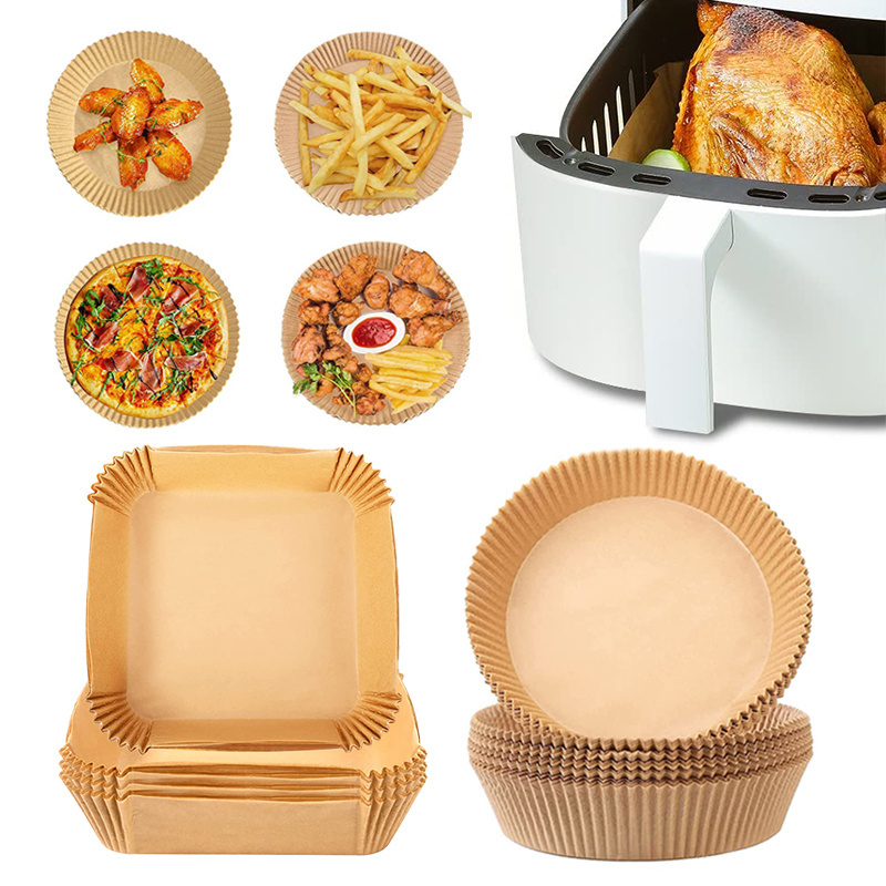 Air Fryer Paper Liner Disposable Kitchen Cookers Oil-proof Paper Barbecue Plate Steamer Fryer Baking Accessories