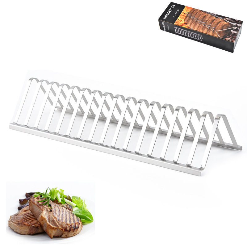 Stainless Steel Holder Til Barbecue Grill Beef Rack Chicken Chop Rack Lamb Holder