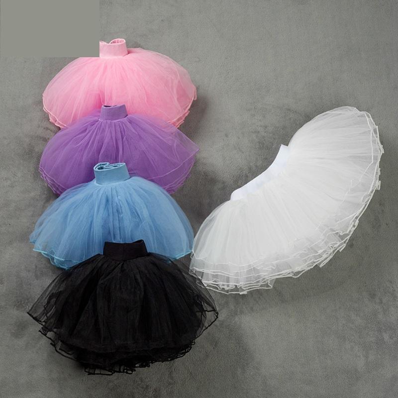 New Arrivals Kids Four Layer Elastic Waistband Tutu Mesh Skirt For Girl Dance For Performance