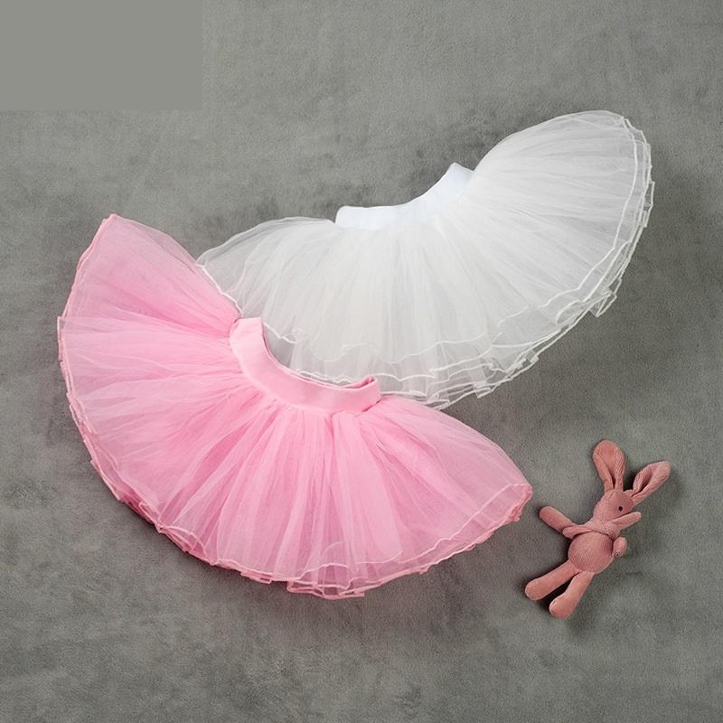 New Arrivals Kids Four Layer Elastic Waistband Tutu Mesh Skirt For Girl Dance For Performance