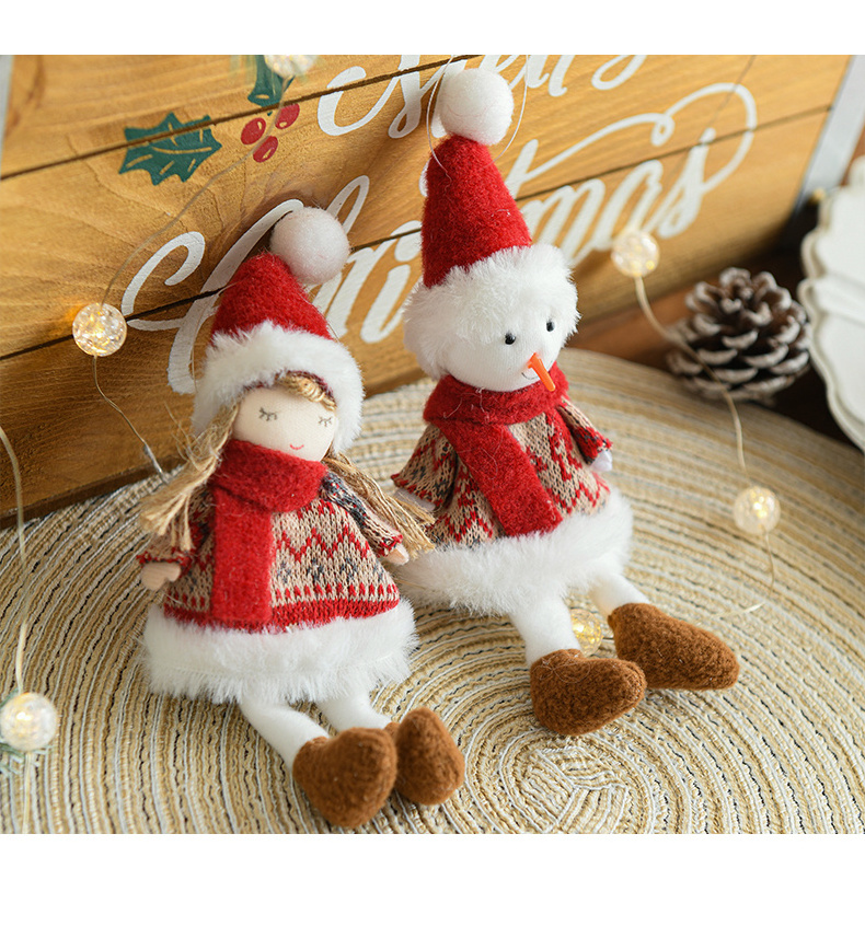 DIY Handmade Felt xmas decorations christmas ornaments Plush Santa Claus Elk Doll christmas tree pendant