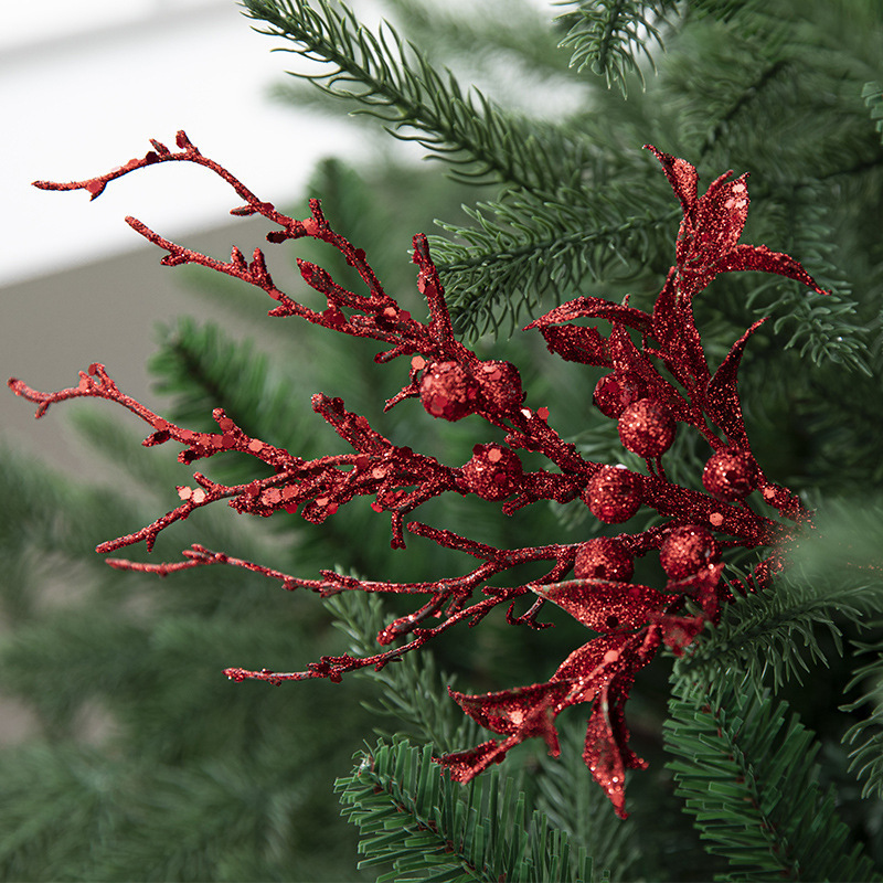 Home Decor Artificial Red Berry Stems Christmas Red Berries Holly Berry Branches for Christmas Tree DIY Crafts Decor