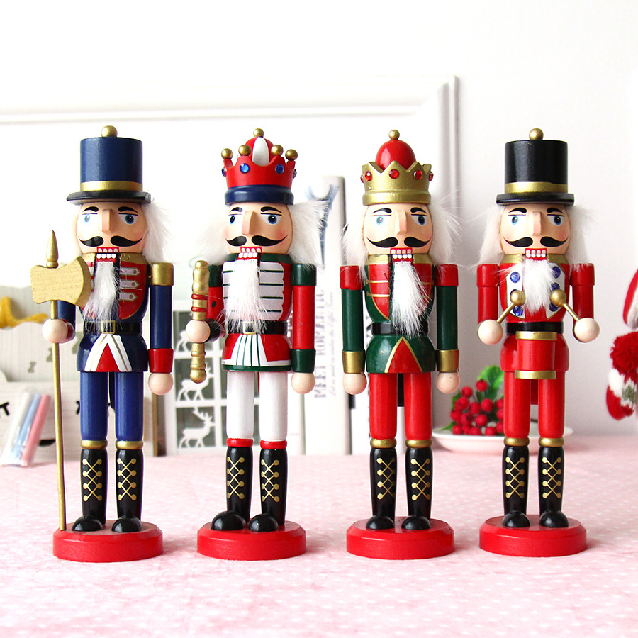 Factory wooden nutcracker Soldiers Christmas Decoration Supplies Xmas Customized Logo Accept  large drummer nutcracker