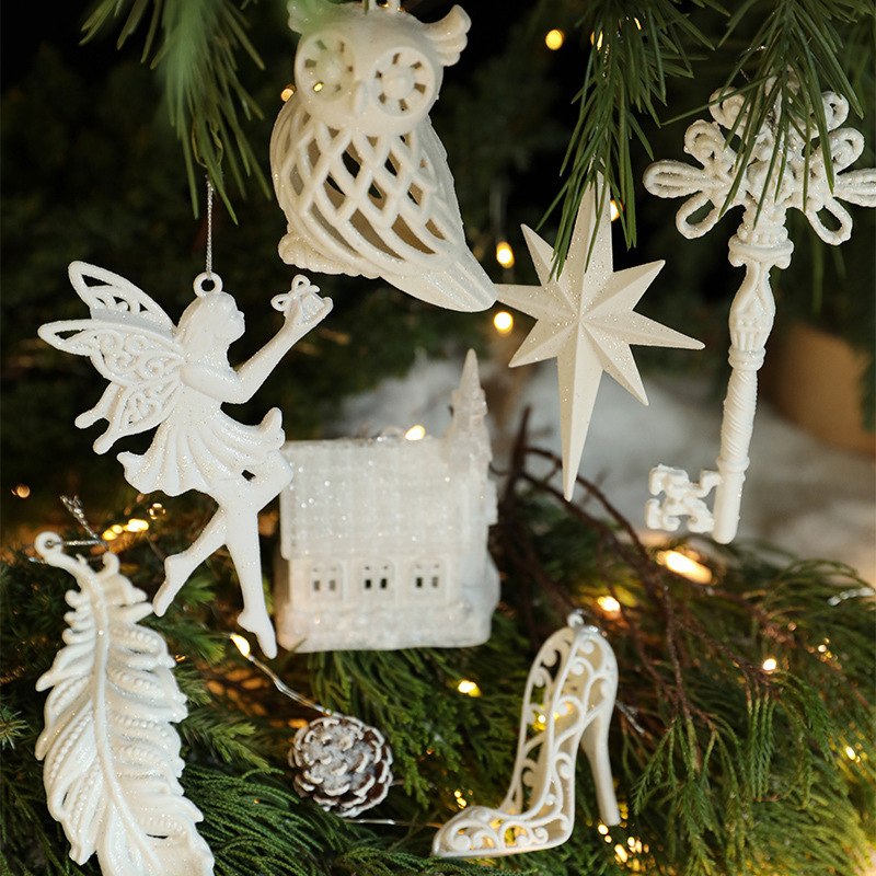 Xmas Christmas pendant Angel Wings Elk deer Christmas Pinecones Snowflakes Christmas Tree Hanging Pendants Ornaments