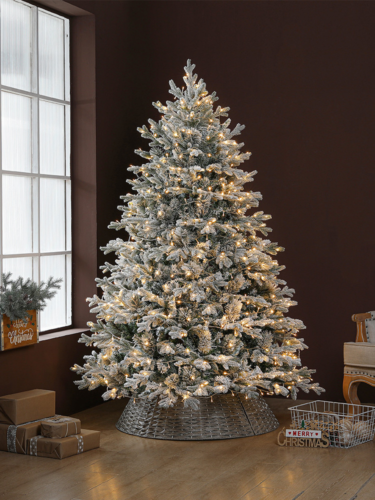 China Manufacturer tree christmas Wholesale Modern Pre Lit Flocked The Big Snow White Artificial Christmas Tree