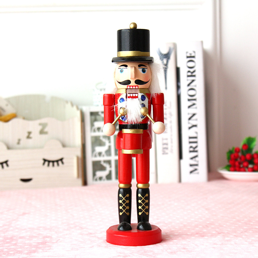 Factory wooden nutcracker Soldiers Christmas Decoration Supplies Xmas Customized Logo Accept  large drummer nutcracker