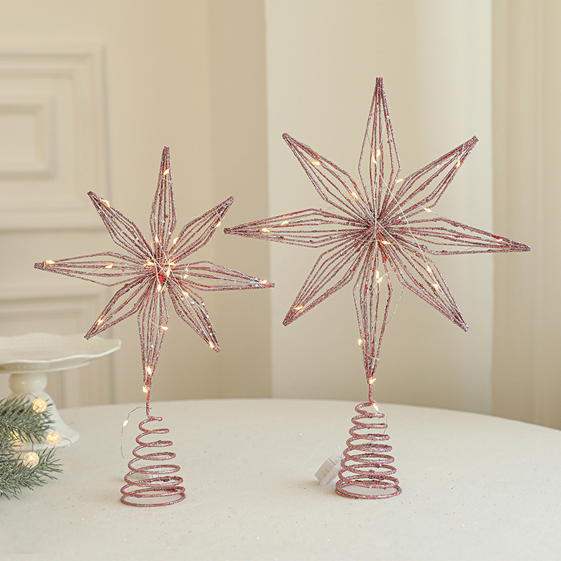 Christmas decor Silver Metal 3D Hallow Star christmas tree topper golden christmas tree topper star