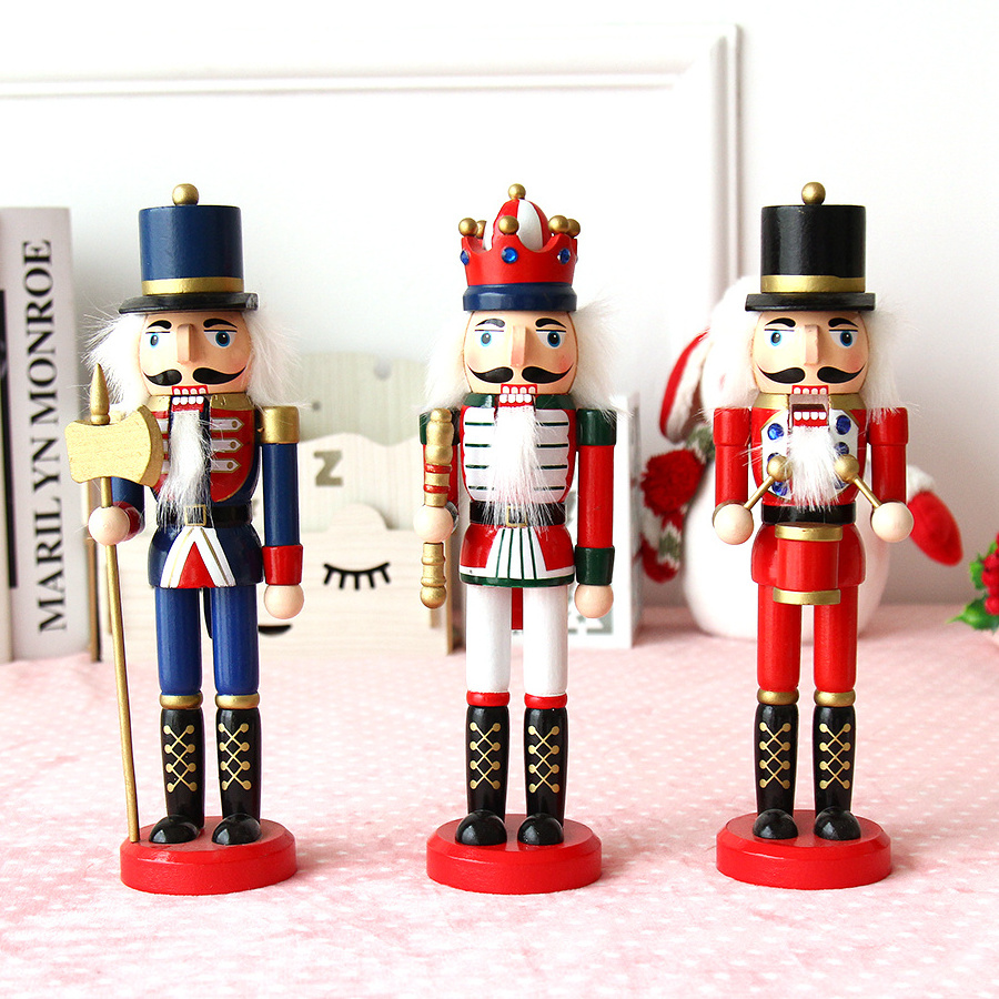 Factory wooden nutcracker Soldiers Christmas Decoration Supplies Xmas Customized Logo Accept  large drummer nutcracker